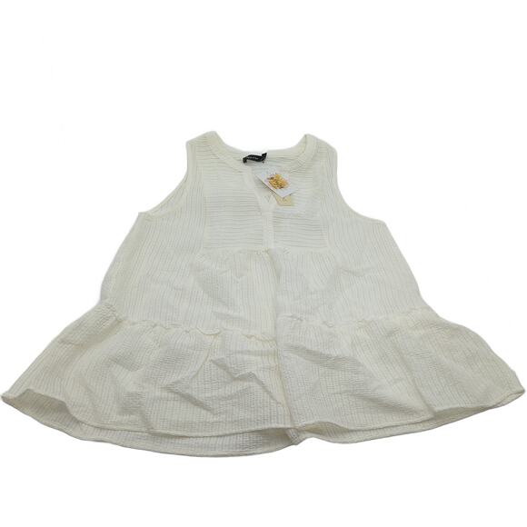Doe & Rae Tops - Doe & Rae L White Tiered Sleeveless Top